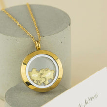 Load image into Gallery viewer, Gold Jigsaw Pieces Pendant Necklace - Silvary 
