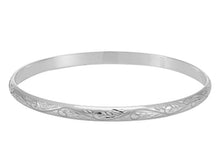 Load image into Gallery viewer, Silver Engraved Patterned Bangle - Silvary 
