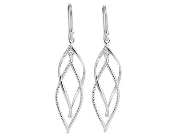Silver Open Twisted Drop Earrings - Silvary 