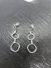 Load image into Gallery viewer, Sterling Silver Triple Circle  Dangle Earrings - Silvary 
